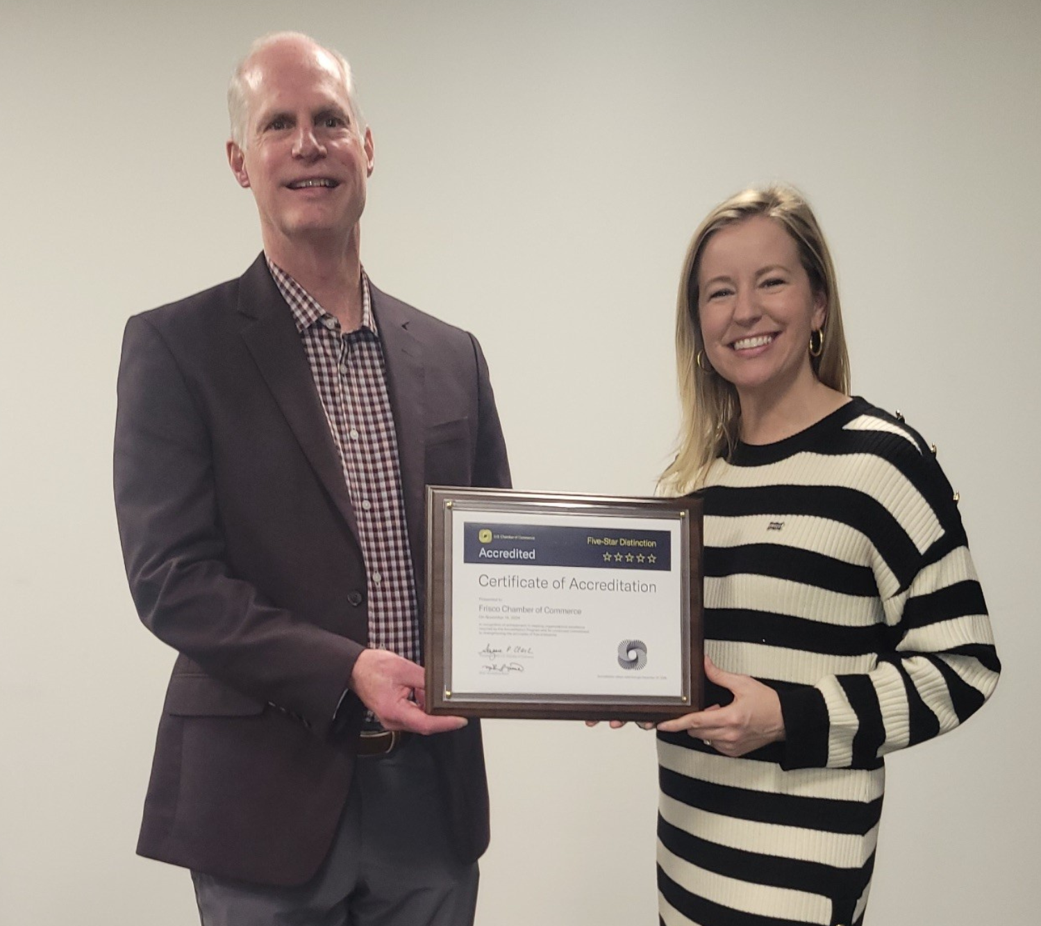 Frisco Chamber Board Chair Chad Sterling and Christal Howard Frisco Chamber President and CEO.jpg53